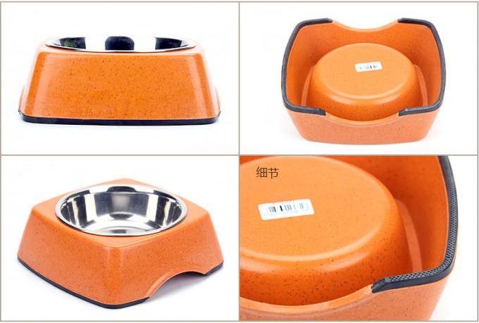 Gute Qualität aus Bambus und Edelstahl Natürliche Futterschüssel für Haustiere und Katzen 4