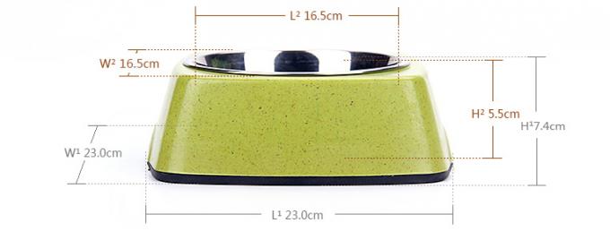 Gute Qualität aus Bambus und Edelstahl Natürliche Futterschüssel für Haustiere und Katzen 5