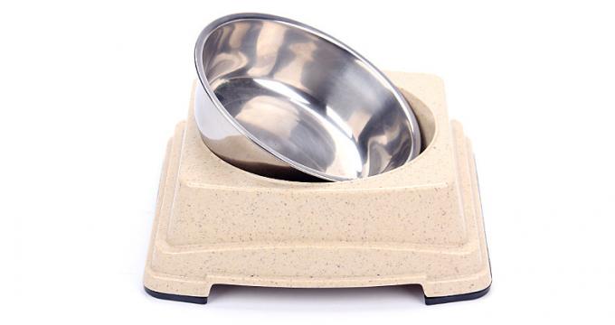 Gute Qualität Großhandel Heißverkauf Bambus Edelstahl Hund Welpen Fütterung Essen Schüssel 2