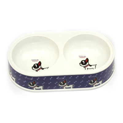 Doppel Pet Food Bowl Melamine Katzen- und Hundeschüssel