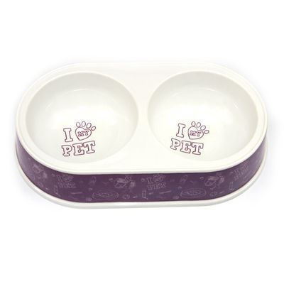 Doppel Pet Food Bowl Melamine Katzen- und Hundeschüssel