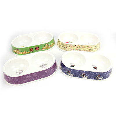 Doppel Pet Food Bowl Melamine Katzen- und Hundeschüssel