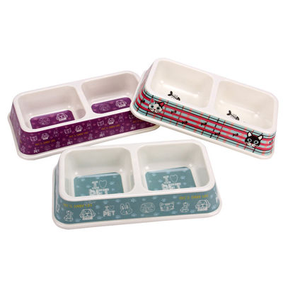 Großhandelspreis Fabrik kundenspezifische Doppelquadrat Melamine Hund&Katze Pet Bowl