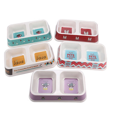 Doppel Plastik Hunde- und Katzenfutter-Wasserbehälter mit guter Qualität